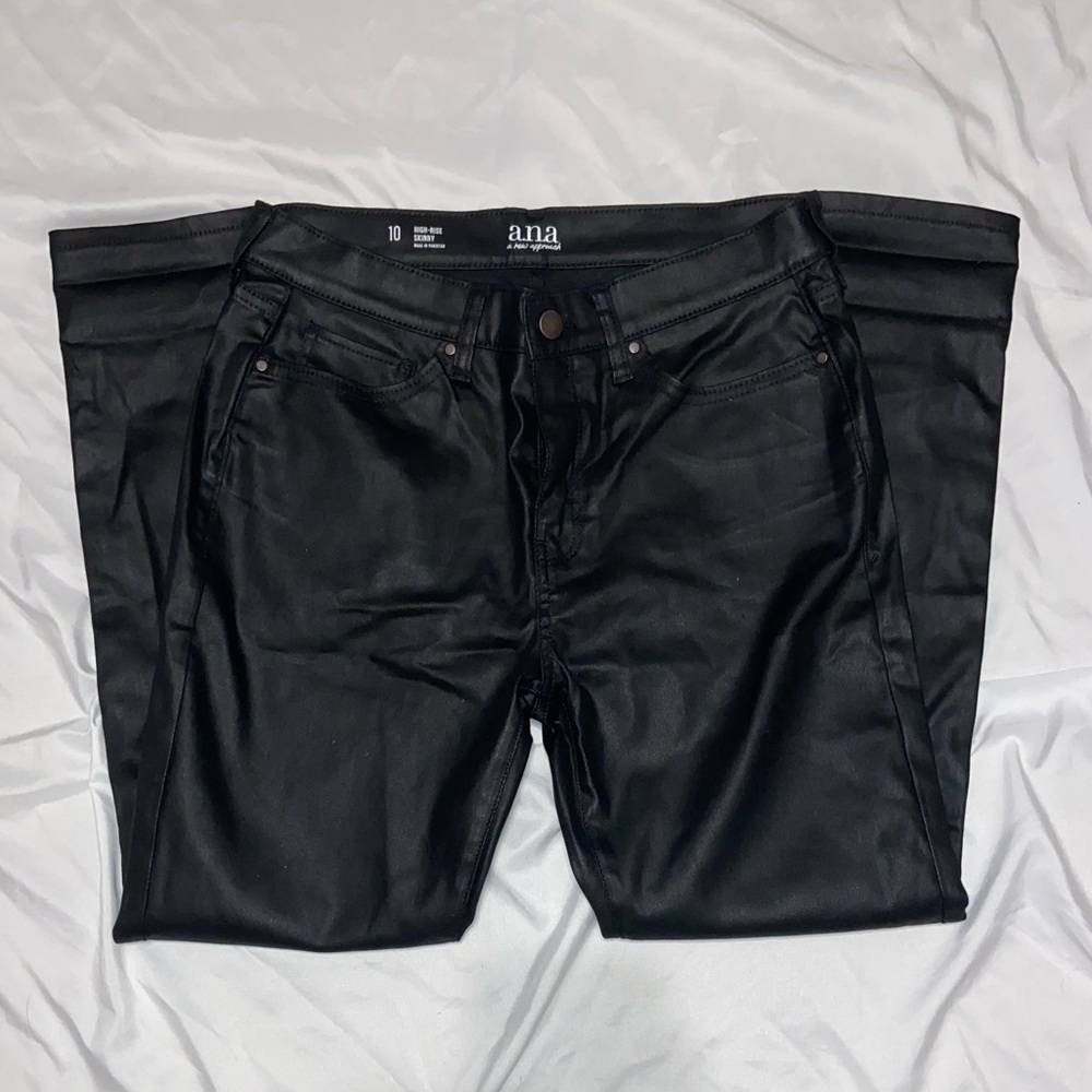 ANA black leather pants size 10